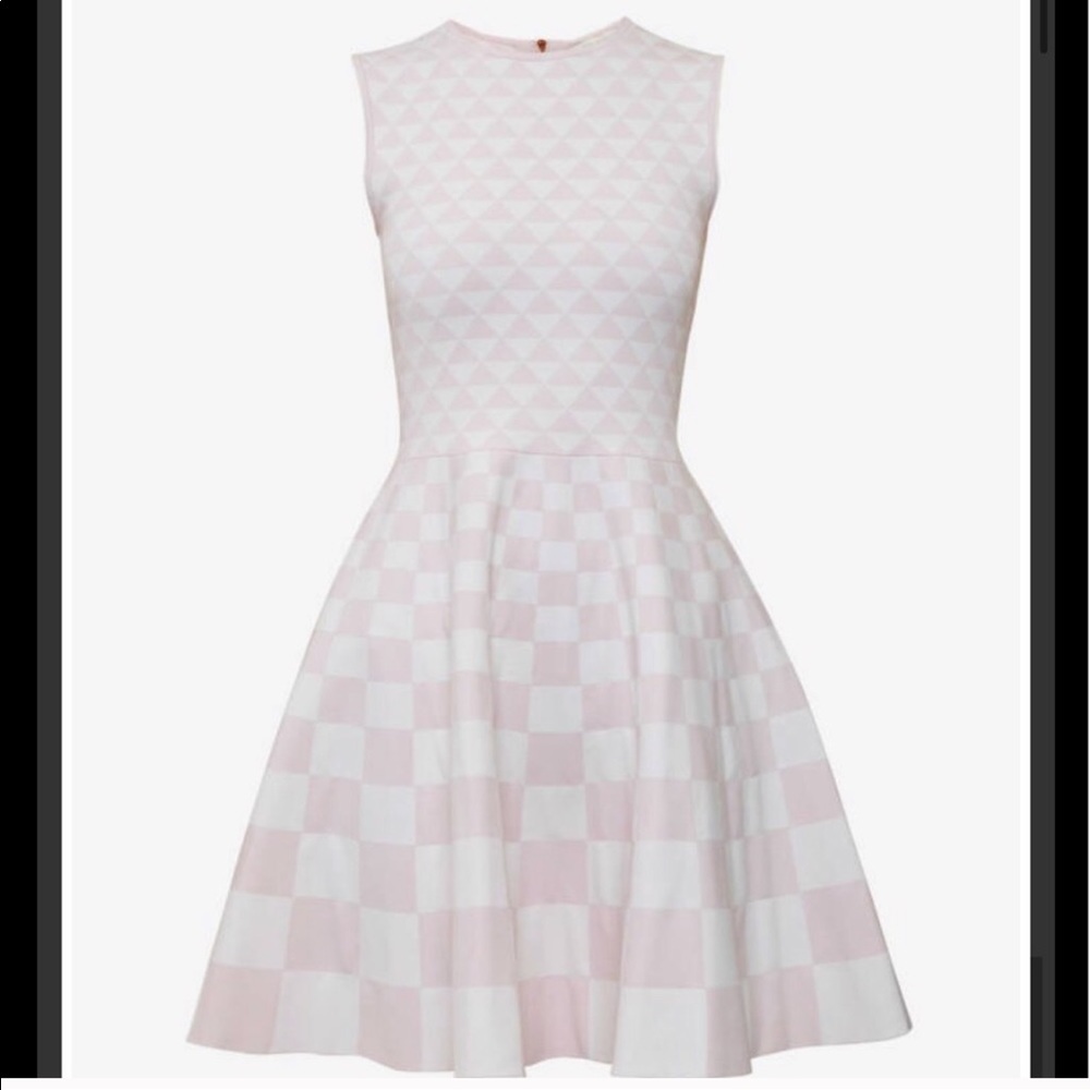 Ted Baker London Pink and White Skater Dress